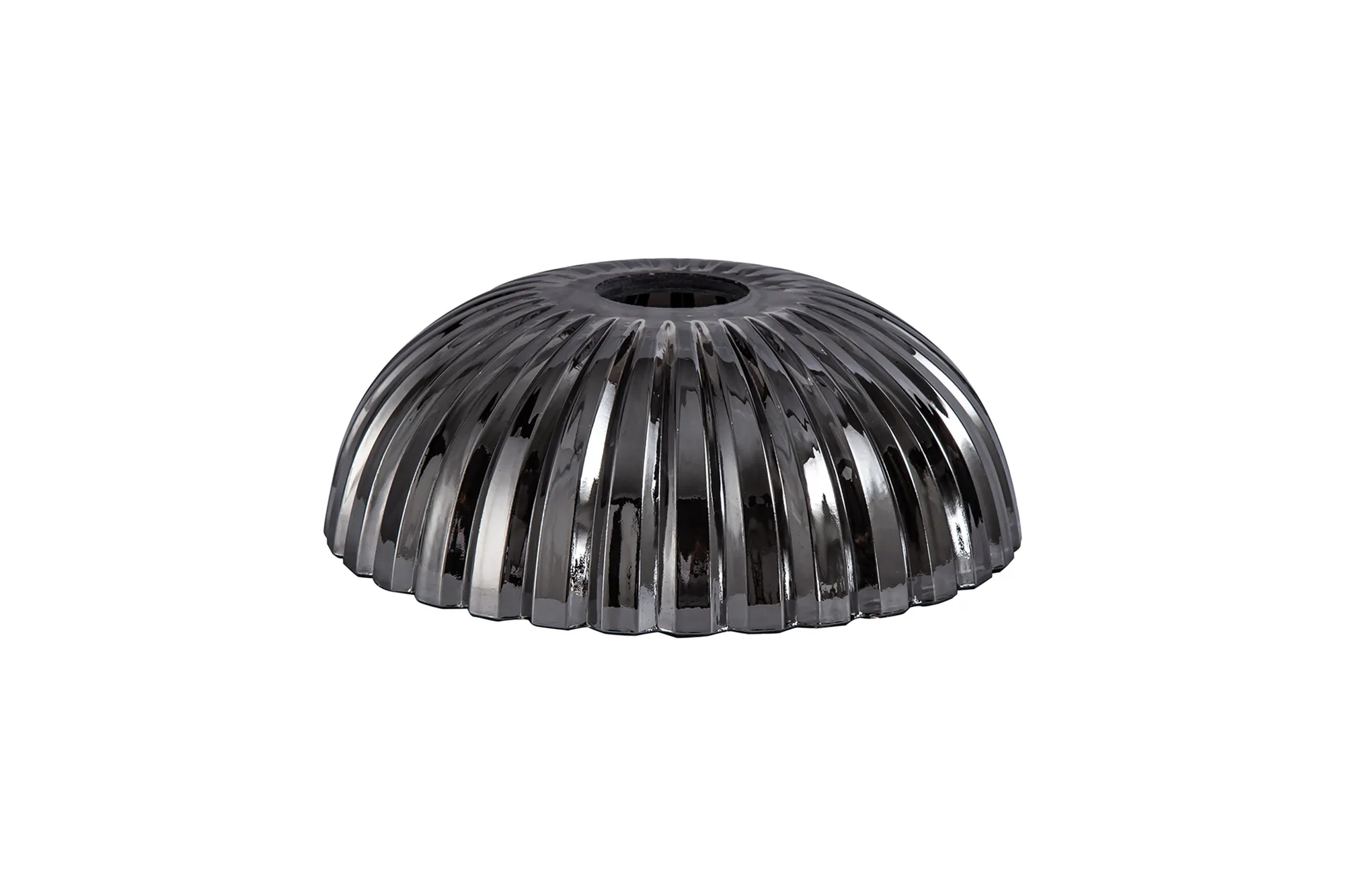 D0620  Gilda Shallow Dome 20cm Shell Effect Glass Shade Smoked